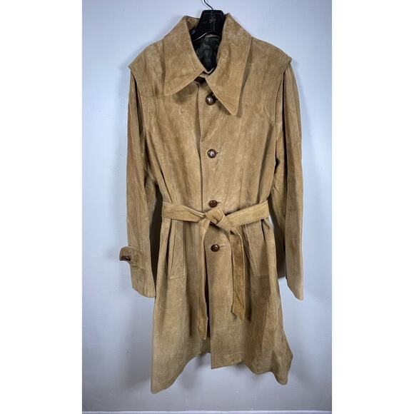 Authenticated Vintage Women's Suede Gucci Trench Coat Size 50
